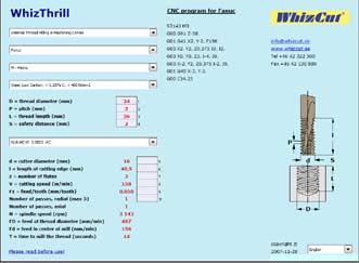 WhizThrill螺纹铣刀软件程序