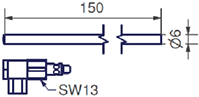 Angled Copper Nozzle with anti-turn, measurement