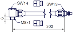 Angled high pressure hose set