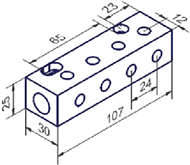 Manifold 8-way steel burnished block