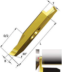 Insert for parting off 30 angular cut