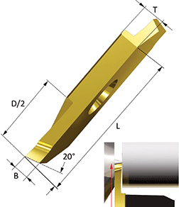 Insert for parting off 20 angular cut