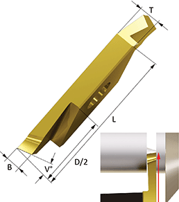 Insert for parting off against sub spindle