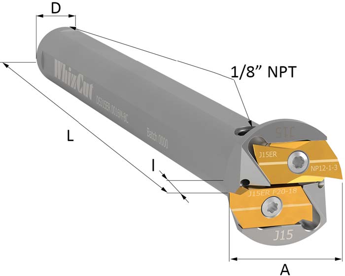 Round shank double tool holder for turning