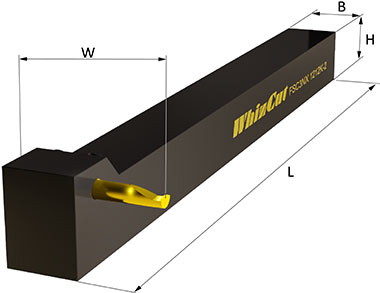 Tool holder for internal turning with square shank