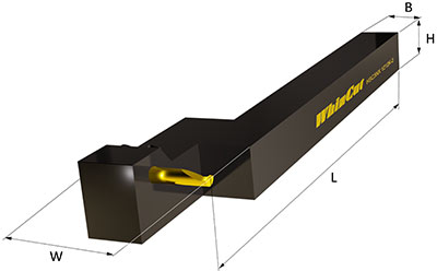 Tool holder for internal turning with square shank