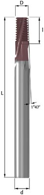 Deburring thread mill for XB