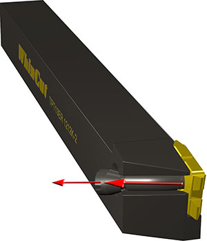 Threading insert and tool holder force